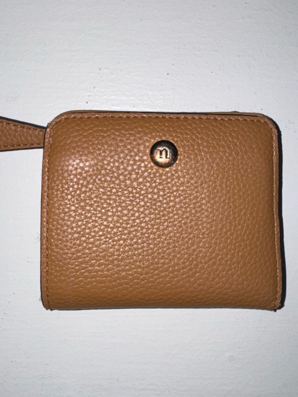Tan Pebbled Leather Wallet Billfold